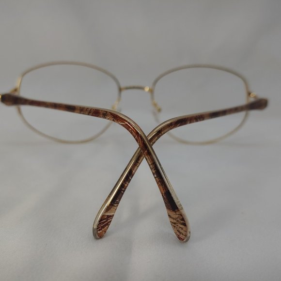 💎 Vintage CLEARVISION Eyeglass Frames Pink Brown Gold Full Metal Rims Plastic - Picture 9 of 12
